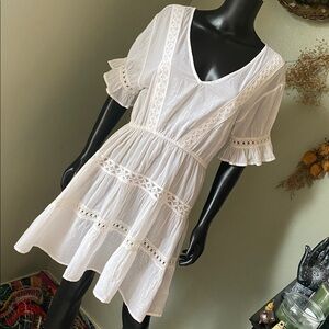 True Destinations 100% Cotton White Dress
